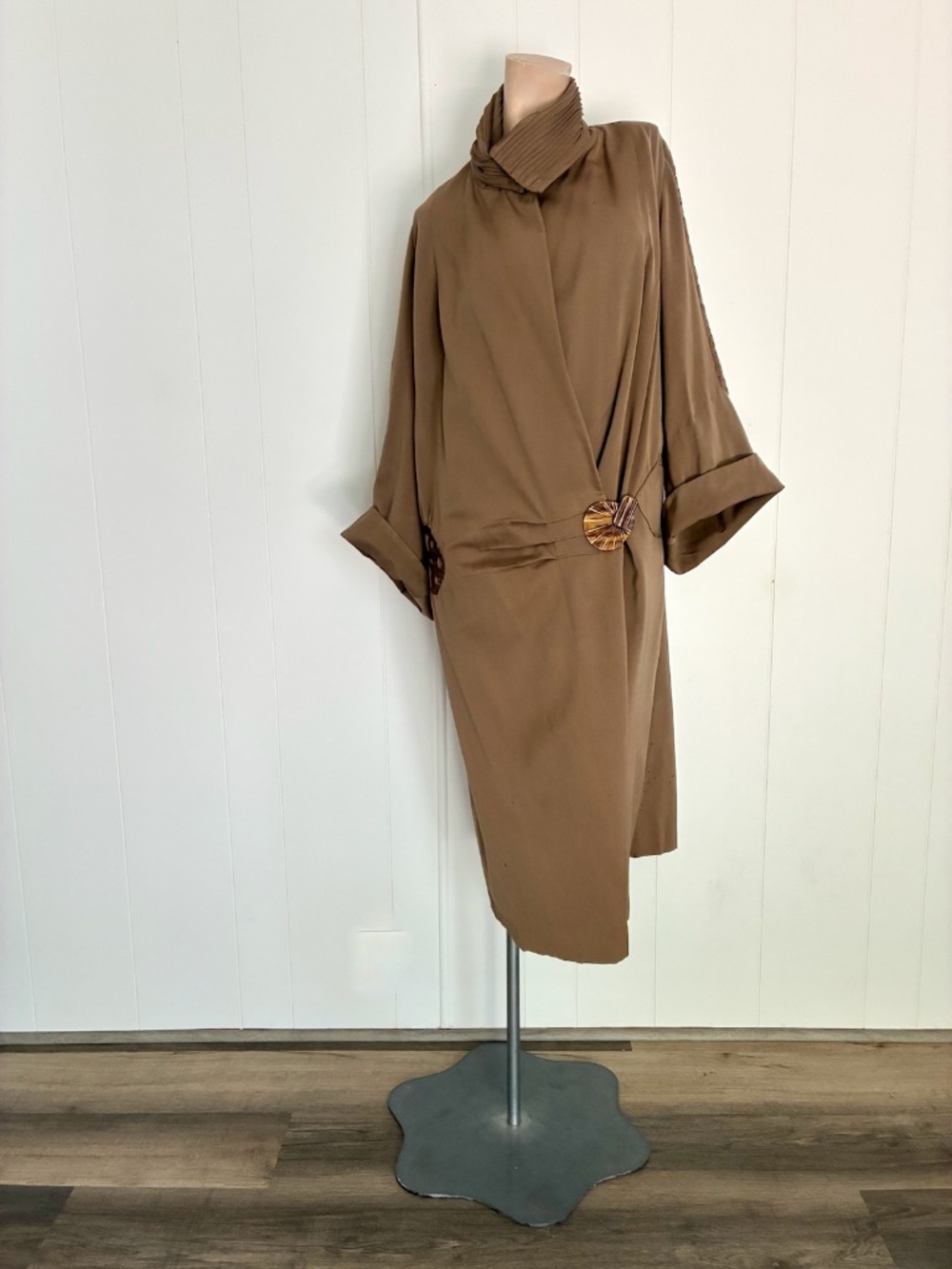 1920s Brown Gabardine Cocoon Coat Sz S-M-L Up to US 20
